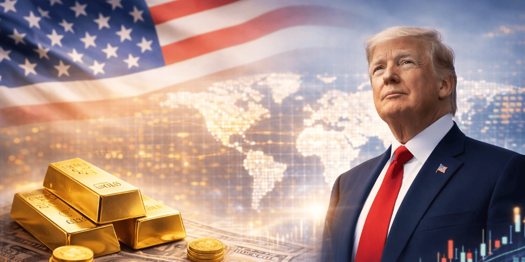 Rappresentazione visiva dell'articolo: Trump: oro in rialzo, dollaro in calo. Cosa segnalano i mercati globali.